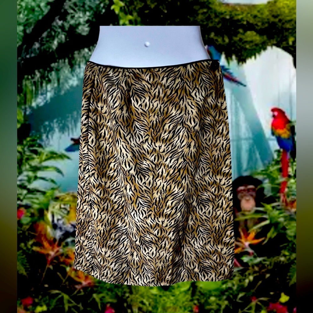 EUC Worthington Vintage animal print wrap skirt sz 10